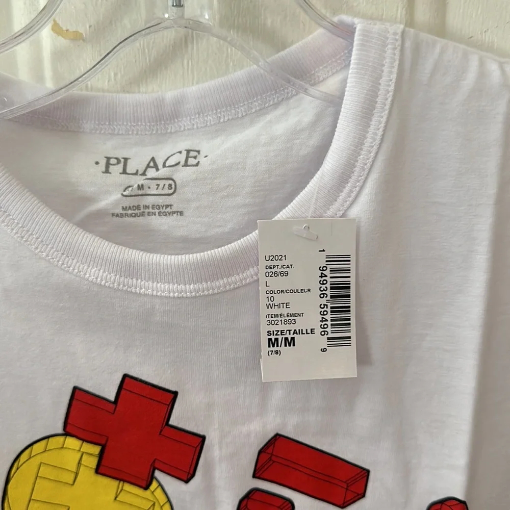 THE CHILDREN’S PLACE GAMER TEE: WHITE: NWT: SZ M
